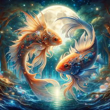 Load image into Gallery viewer, Goldfish Under The Moon 30*30CM(Canvas) Full Square Drill Diamond Painting
