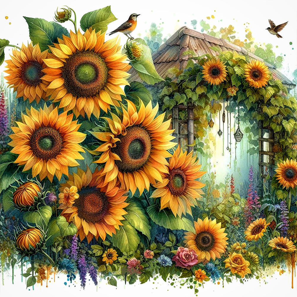 Spring Garden 30*30CM(Canvas) Full Round Drill Diamond Painting