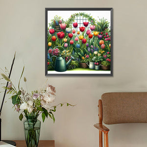 Spring Garden 30*30CM(Canvas) Full Round Drill Diamond Painting