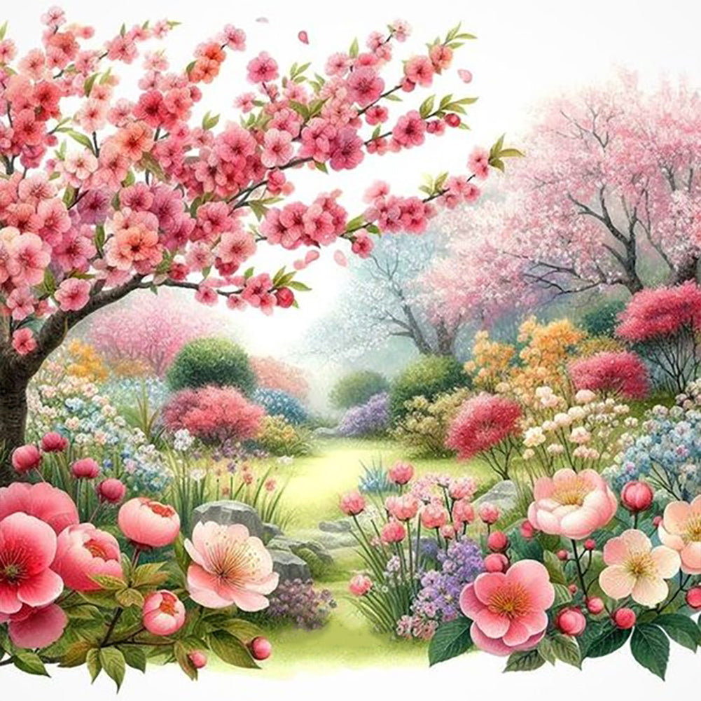 Spring Garden 30*30CM(Canvas) Full Round Drill Diamond Painting