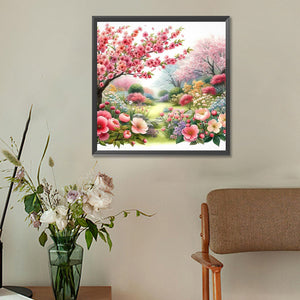 Spring Garden 30*30CM(Canvas) Full Round Drill Diamond Painting