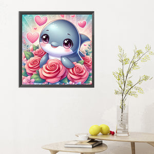 Dolphin 30*30CM(Canvas) Full Round Drill Diamond Painting