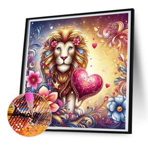 Lion 30*30CM(Canvas) Full Round Drill Diamond Painting