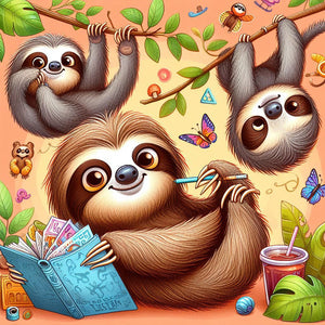 Sloth 30*30CM(Canvas) Full Round Drill Diamond Painting