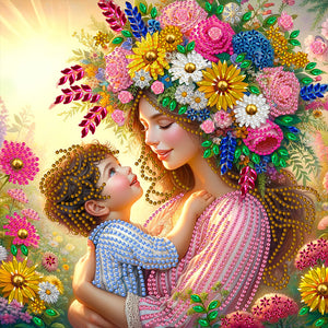 Mother And Son 30*30CM(Canvas) Partial Special Shaped Drill Diamond Painting