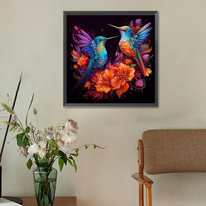 Hummingbird And Flower 30*30CM(Canvas) Full Round Drill Diamond Painting