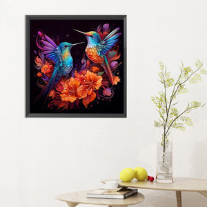 Hummingbird And Flower 30*30CM(Canvas) Full Round Drill Diamond Painting