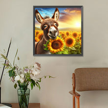 Load image into Gallery viewer, Donkey And Sunflower 30*30CM(Canvas) Full Round Drill Diamond Painting
