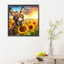 Load image into Gallery viewer, Donkey And Sunflower 30*30CM(Canvas) Full Round Drill Diamond Painting

