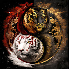 Load image into Gallery viewer, Tiger Yin Yang Diagram 40*40CM(Picture) Full AB Round Drill Diamond Painting
