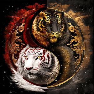 Tiger Yin Yang Diagram 40*40CM(Picture) Full AB Round Drill Diamond Painting