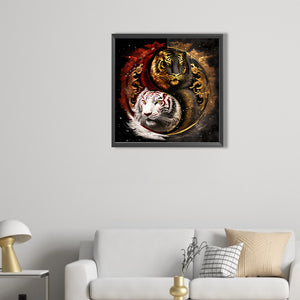 Tiger Yin Yang Diagram 40*40CM(Picture) Full AB Round Drill Diamond Painting