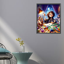 Load image into Gallery viewer, Late Night Working Girl 40*50CM(Picture) Full AB Round Drill Diamond Painting
