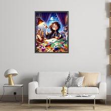 Load image into Gallery viewer, Late Night Working Girl 40*50CM(Picture) Full AB Round Drill Diamond Painting
