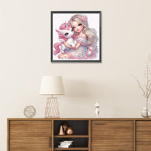 Load image into Gallery viewer, Pink Girl Unicorn 30*30CM(Canvas) Partial Special Shaped Drill Diamond Painting
