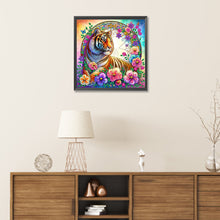 Load image into Gallery viewer, Flower Tiger 30*30CM(Canvas) Partial Special Shaped Drill Diamond Painting
