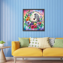 Load image into Gallery viewer, Flower Zebra 30*30CM(Canvas) Partial Special Shaped Drill Diamond Painting
