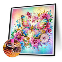 Load image into Gallery viewer, Flowers Butterfly 30*30CM(Canvas) Partial Special Shaped Drill Diamond Painting
