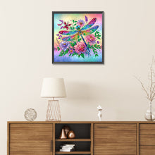 Load image into Gallery viewer, Flower Dragonfly 30*30CM(Canvas) Partial Special Shaped Drill Diamond Painting
