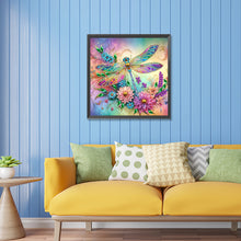 Load image into Gallery viewer, Flower Dragonfly 30*30CM(Canvas) Partial Special Shaped Drill Diamond Painting

