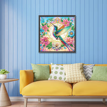 Load image into Gallery viewer, Flower Hummingbird 30*30CM(Canvas) Partial Special Shaped Drill Diamond Painting
