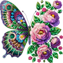 Load image into Gallery viewer, Flowers Butterflies 30*30CM(Canvas) Partial Special Shaped Drill Diamond Painting
