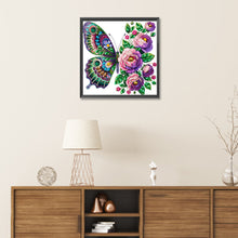 Load image into Gallery viewer, Flowers Butterflies 30*30CM(Canvas) Partial Special Shaped Drill Diamond Painting

