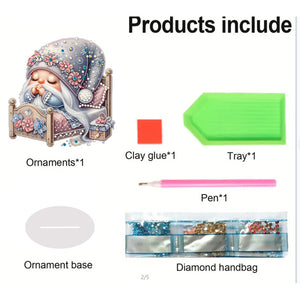 Special Shape Single-Side Acrylic Gnome Desktop Diamond Art Kit for Home Decor