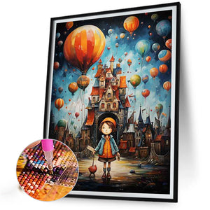 Cartoon Town 40*50CM(Picture) Full AB Round Drill Diamond Painting