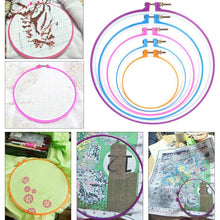 Load image into Gallery viewer, 5pcs Plastic Cross Stitch Embroidery Hoop Ring Craft Sewing Machine Frame
