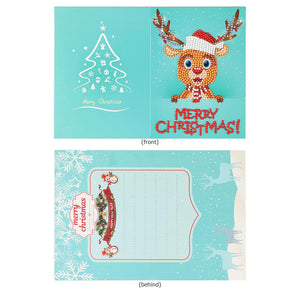 Christmas Greeting Cards DIY 5D Diamond Painting Set Xmas Gift (8pcs)