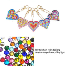 Load image into Gallery viewer, 5pcs Diamond Keychains Art Craft DIY Handmade Rhinestone Pendant Kid Adult Gifts
