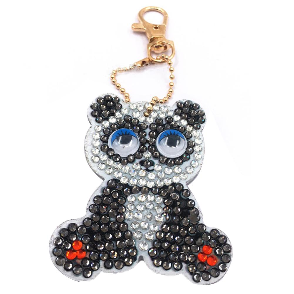 DIY Keychain Hand Made Diamond Painting Full Drill Pendants Art Crafts (Panda)