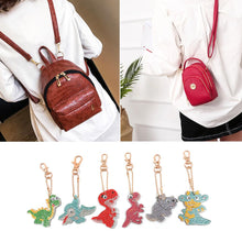 Load image into Gallery viewer, 6pcs DIY Diamond Painting Bag Pendant Cartoon Dinosaur Keychain for Decor (G)
