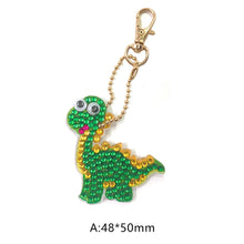 Load image into Gallery viewer, 6pcs DIY Diamond Painting Bag Pendant Cartoon Dinosaur Keychain for Decor (G)
