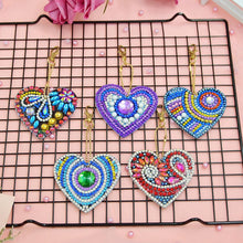 Load image into Gallery viewer, 5pcs DIY Full Special Shaped Love Heart Diamond Painting Keychain Pendant
