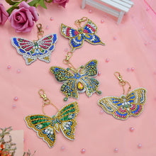 Load image into Gallery viewer, 5pcs DIY Special Shaped Full Drill Butterfly Diamond Painting Keychain Kits
