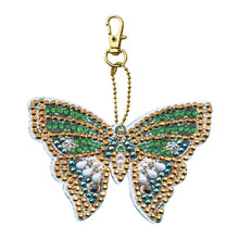 Load image into Gallery viewer, 5pcs DIY Special Shaped Full Drill Butterfly Diamond Painting Keychain Kits
