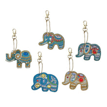 Load image into Gallery viewer, 5pcs DIY Full Special Shaped Diamond Painting Elephant Keyring Keychains
