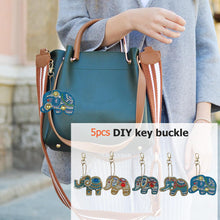 Load image into Gallery viewer, 5pcs DIY Full Special Shaped Diamond Painting Elephant Keyring Keychains
