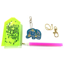 Load image into Gallery viewer, 5pcs DIY Full Special Shaped Diamond Painting Elephant Keyring Keychains
