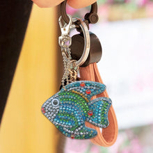 Load image into Gallery viewer, 5pcs DIY Cartoon Fish Diamond Painting Keyring Cross Stitch Keychain Decor
