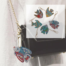 Load image into Gallery viewer, 5pcs DIY Cartoon Fish Diamond Painting Keyring Cross Stitch Keychain Decor
