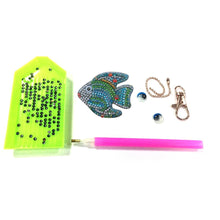 Load image into Gallery viewer, 5pcs DIY Cartoon Fish Diamond Painting Keyring Cross Stitch Keychain Decor
