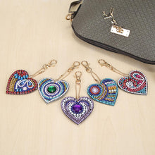 Load image into Gallery viewer, 5pcs/set DIY Love Heart Full Drill Special Shaped Diamond Painting Keychain
