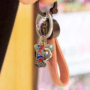 1pcs Diamond Keychains Hanging Ornament DIY Phone Bag Charm Decor (F)