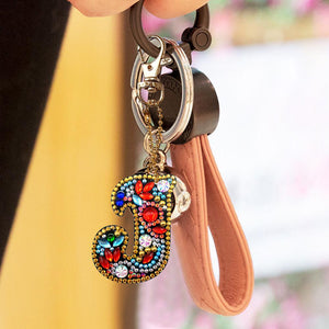 1pcs Diamond Keychains Hanging Ornament DIY Phone Bag Charm Decor (J)