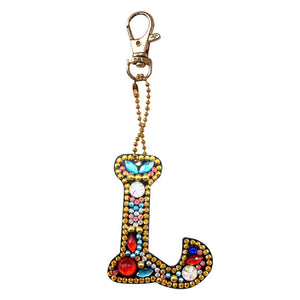 1pcs Diamond Keychains Hanging Ornament DIY Phone Bag Charm Decor (L)