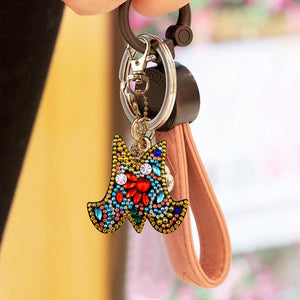 1pcs Diamond Keychains Hanging Ornament DIY Phone Bag Charm Decor (M)