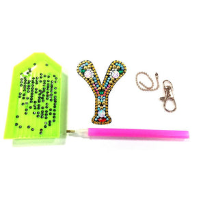 1pcs Diamond Keychains Hanging Ornament DIY Phone Bag Charm Decor (Y)